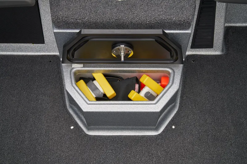 Slide: The Image of Manufacturer Provided Image: Storage compartment in 2026 Ranger 1880MS boat with safety equipment. - 28