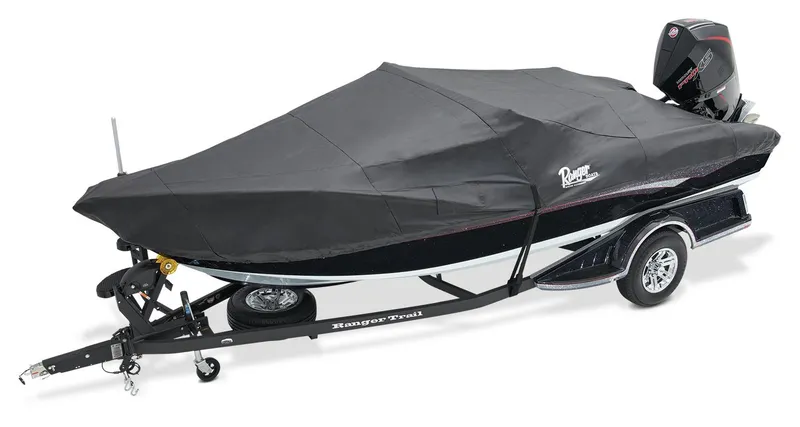 Slide: The Image of Manufacturer Provided Image: 2026 Ranger 1880MS boat with cover on trailer, side view. - 3