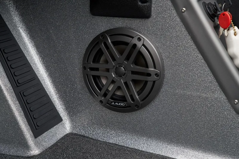 Slide: The Image of Manufacturer Provided Image: 2026 Ranger 1880MS boat interior with JL Audio speaker detail. - 41