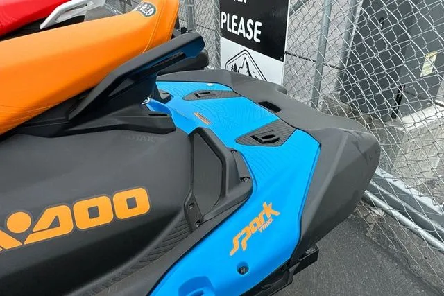 Slide: The Image of 2026 Sea-Doo PWC SPARK TRIXX 90 in blue and orange. - 10