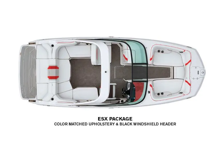 Slide: The Image of Manufacturer Provided Image: Top view of 2020 Regal 22 FasDeck boat with ESX package, color-matched upholstery, and black windshield header. - 15