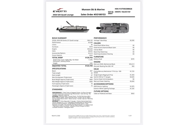 Slide: The Image of 2026 Evotti 525QL boat interior with sleek gray seating and textured flooring. - 20
