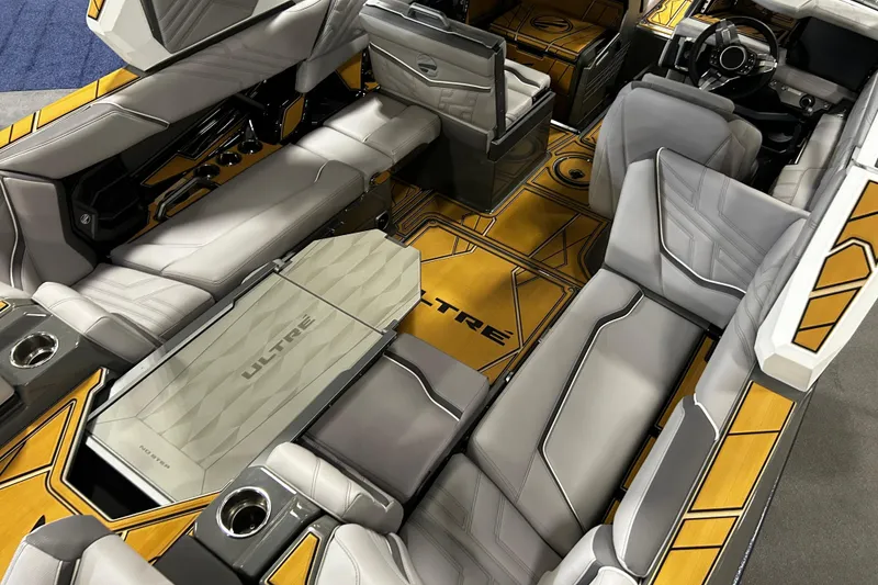 Slide: The Image of 2026 Tigé Ultré 23ZX boat interior with luxurious seating and modern design. - 17
