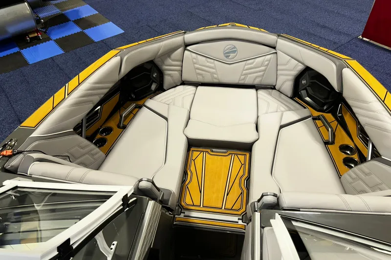Slide: The Image of 2026 Tigé Ultré 23ZX boat interior with luxurious seating and modern design. - 9