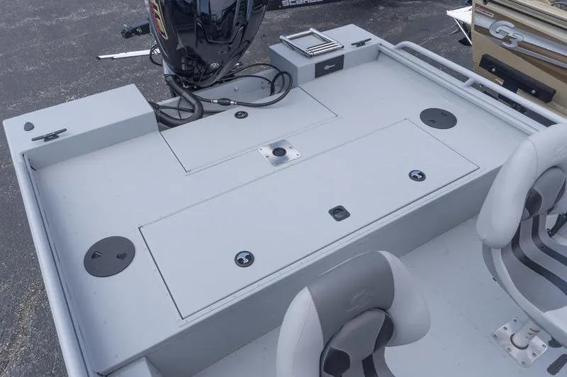 Slide: The Image of 2026 G3 Sportsman 2400 boat interior with seating and storage compartments. - 21