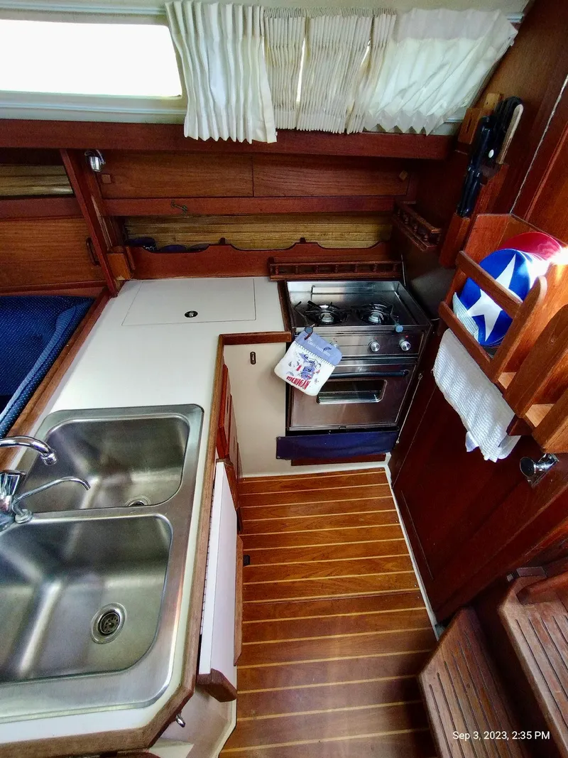 Slide: The Image of Interior of Catalina 34 yacht kitchen, 1987 model. - 9