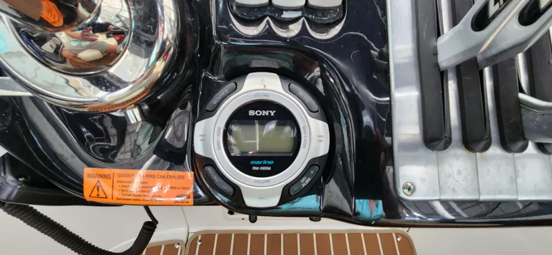 Slide: The Image of Sony marine stereo system on a 2007 Cobalt 343 boat dashboard. - 25