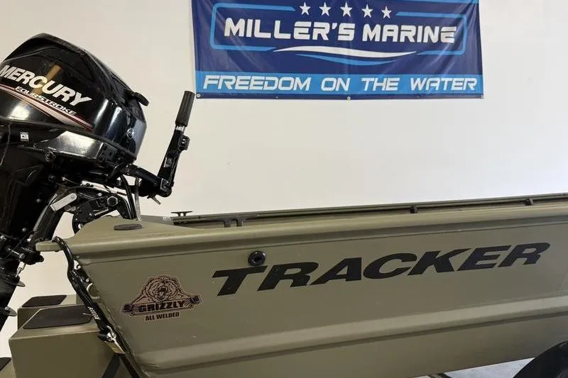 Slide: The Image of 2020 Tracker Grizzly 1548 T boat with Mercury engine at Miller's Marine. - 3