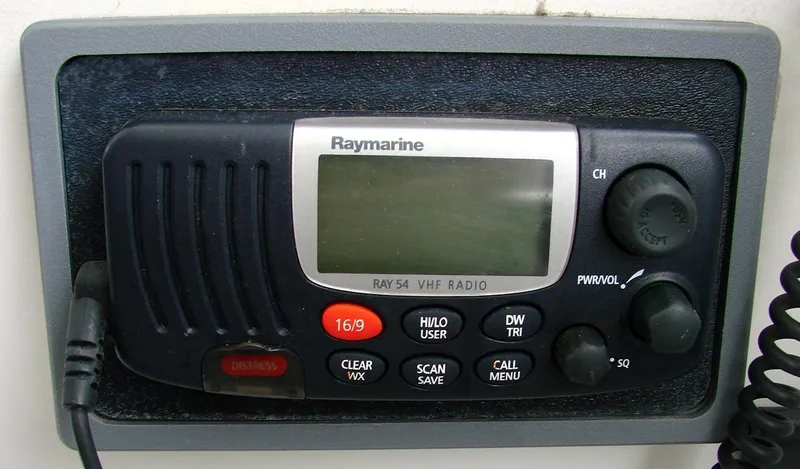 Slide: The Image of Raymarine Ray54 VHF radio on Mainship Pilot 34, year 2000. - 35
