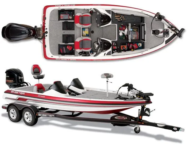 Slide: The Image of 2012 Skeeter ZX200 boat in red, parked at Cransh Auto Sales. - 7