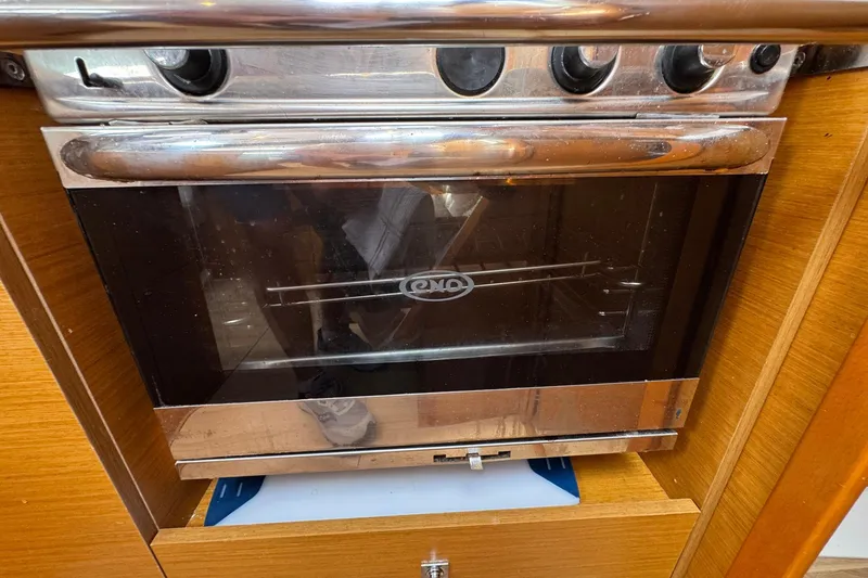 Slide: The Image of Stainless steel oven in 2018 Jeanneau Sun Odyssey 389 yacht kitchen. - 36
