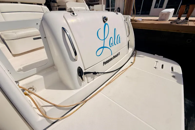 Slide: The Image of 2005 Tiara Yachts 3600 Sovran boat named "Lola" docked at Pompano Beach, FL. - 7