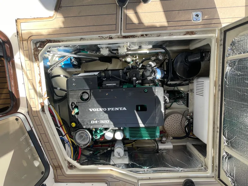 Slide: The Image of Engine compartment of 2022 Ranger Tugs R-31 CB with Volvo Penta D4-320. - 12