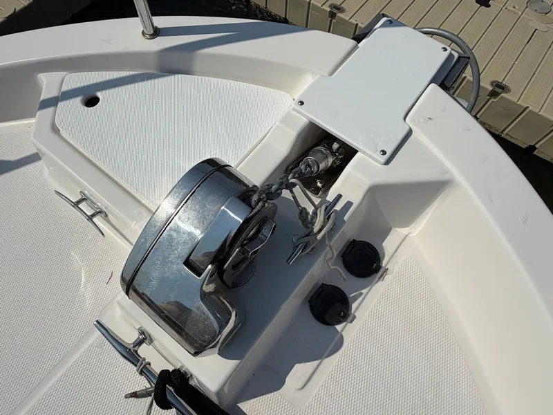 Slide: The Image of Anchor windlass on Ranger Tugs R-31 CB boat, year 2022. - 21