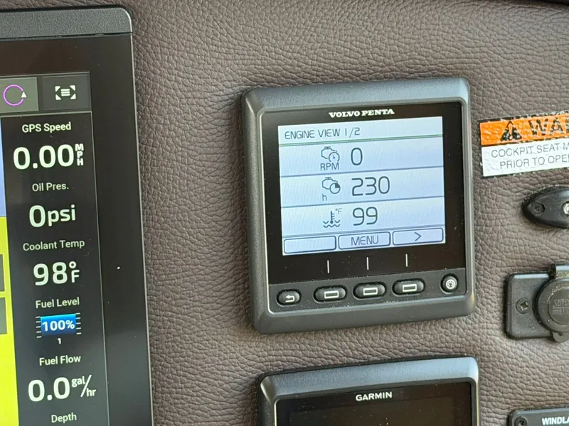 Slide: The Image of Dashboard of 2022 Ranger Tugs R-31 CB with Volvo Penta display. - 34