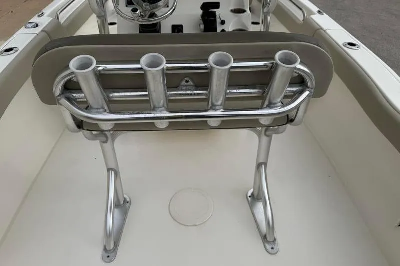 Slide: The Image of 2024 Key West 203 FS boat interior with rod holders and seating. - 37