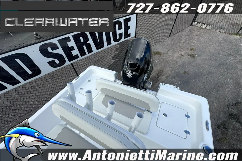 Slide: The Image of 2026 Clearwater 2100 Bay boat with Suzuki outboard motor at Antonietti Marine. - 15