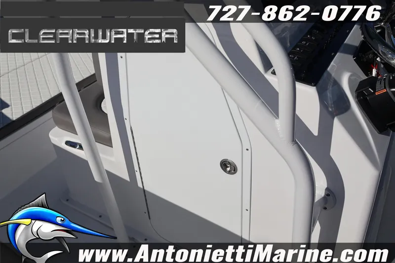Slide: The Image of Clearwater 2300 boat interior, featuring sleek design and modern controls, 2026 model. - 40