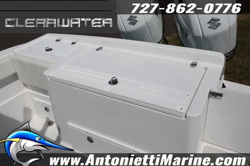 Slide: The Image of 2026 Clearwater 2800 CC boat with dual Suzuki engines, showcased by Antonietti Marine. - 10