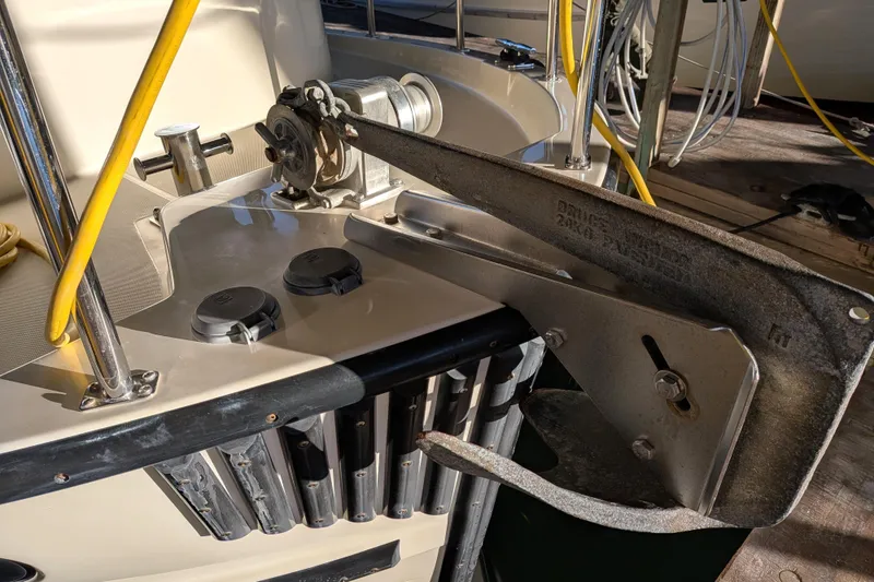 Slide: The Image of Nordic Tug 32 (2002) boat deck with anchor and winch system. - 22