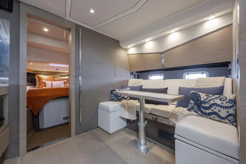 Slide: The Image of Luxurious interior of 2019 Azimut Verve 40 yacht with elegant seating and cozy bedroom. - 62