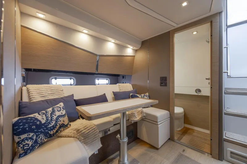 Slide: The Image of Luxurious interior of 2019 Azimut Verve 40 yacht with elegant seating and modern decor. - 63