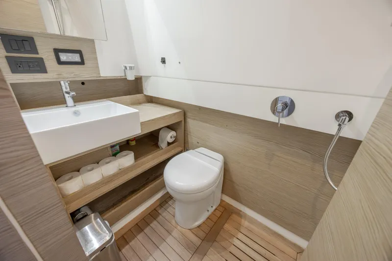 Slide: The Image of Luxurious bathroom interior of 2019 Azimut Verve 40 yacht with modern fixtures. - 68