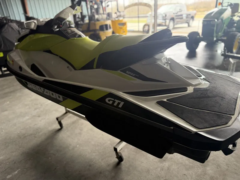 Slide: The Image of 2017 Sea-Doo GTI jet ski in a garage. - 7