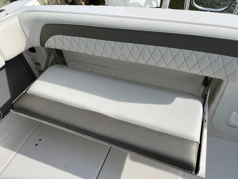Slide: The Image of Bench seat in World Cat 280 CC-X boat, 2023 model. - 10