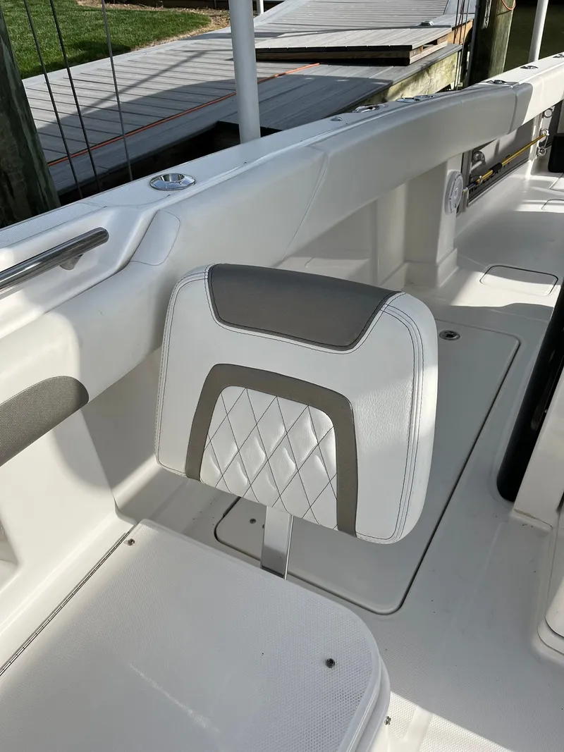 Slide: The Image of Interior of 2023 World Cat 280 CC-X with cushioned seat. - 12