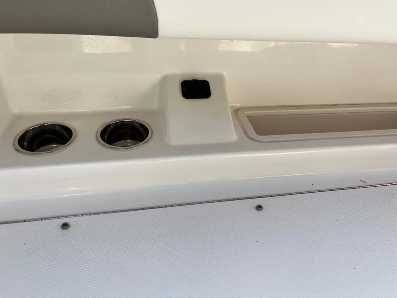 Slide: The Image of Interior of 2023 World Cat 280 CC-X with cup holders. - 20