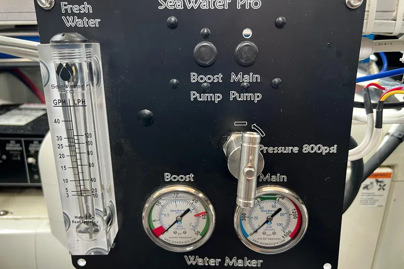 Slide: The Image of Control panel of SeaWater Pro system on 2003 Carver 444 Cockpit Motor Yacht. - 75