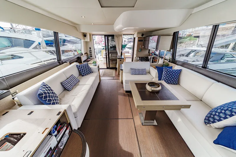 Slide: The Image of Luxurious interior of a 2018 Prestige 560 yacht. - 23