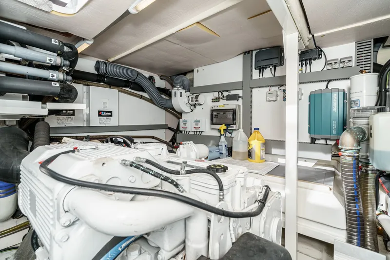 Slide: The Image of Engine room of a 2018 Prestige 560 yacht. - 46