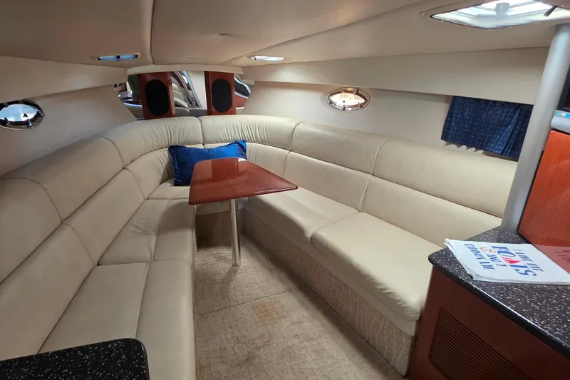 Slide: The Image of Luxurious interior of 2007 Formula 370 Super Sport yacht with plush seating and table. - 28
