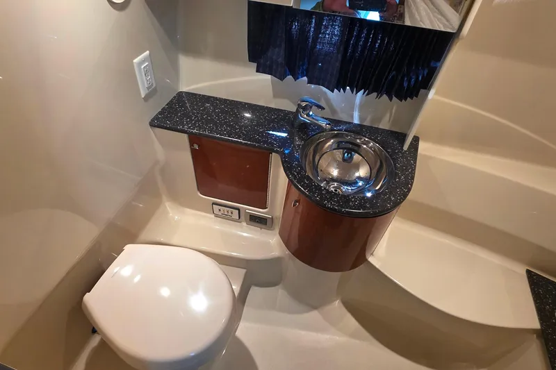 Slide: The Image of 2007 Formula 370 Super Sport yacht bathroom with modern sink and toilet. - 37