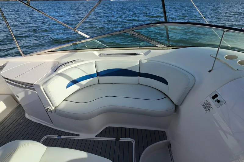 Slide: The Image of Luxurious seating area on 2002 Chaparral 285 SSi boat with ocean view. - 14