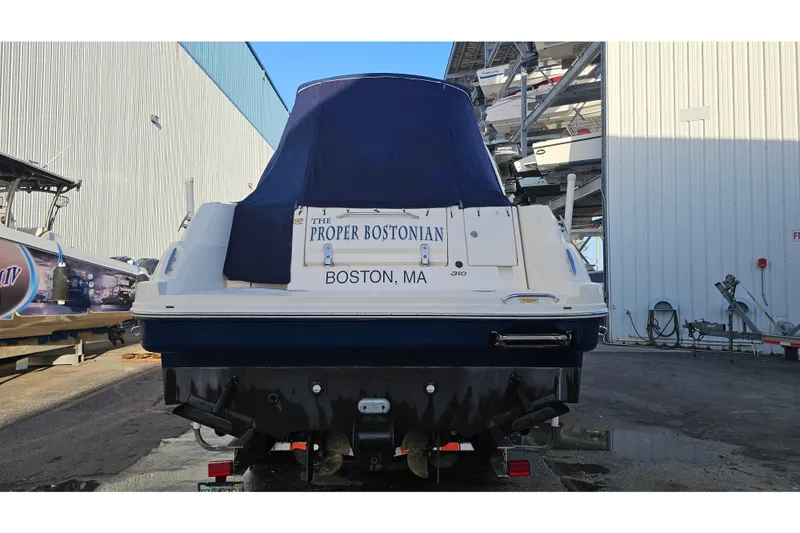 Slide: The Image of 2008 Sea Ray Sundancer 310 boat named "The Proper Bostonian" docked in Boston, MA. - 68