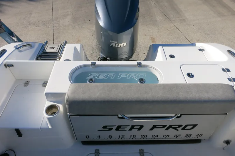 Slide: The Image of 2021 Sea Pro 239 Deep V CC boat with Yamaha 300 engine, rear view. - 12