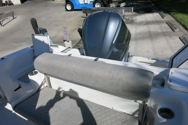 Slide: The Image of 2021 Sea Pro 239 Deep V CC boat with Yamaha outboard engine, rear seating view. - 54