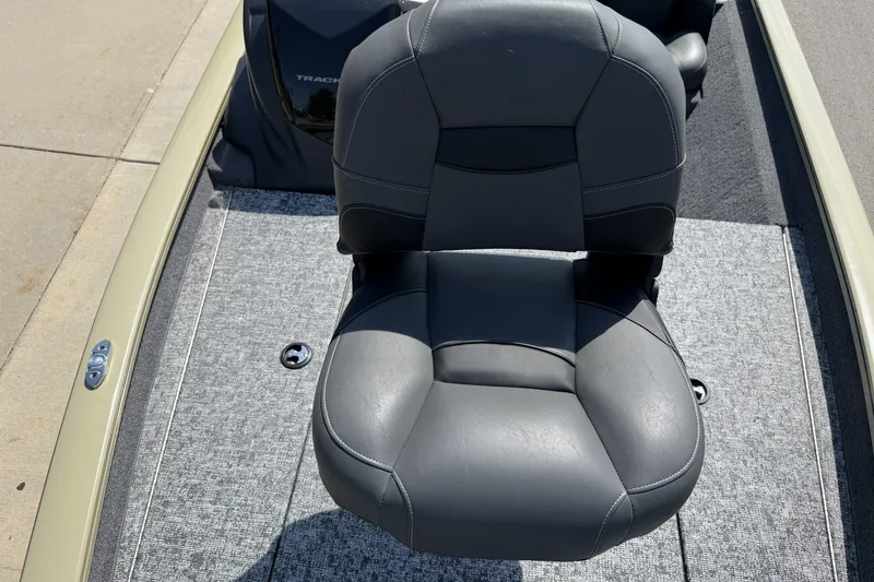 Slide: The Image of Gray seat on 2026 Tracker Pro Team 175 boat deck, showcasing comfort and design. - 14