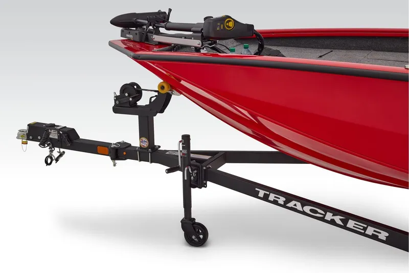 Slide: The Image of 2026 Tracker Pro Team 190 boat deck with trolling motor and control panel. - 11
