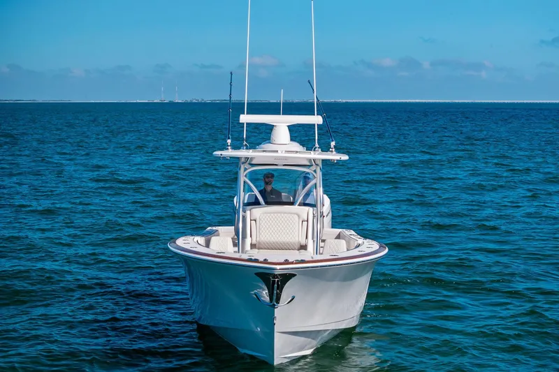 Slide: The Image of 2026 Valhalla Boatworks V-37 cruising on open blue water. - 76