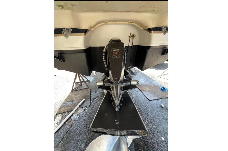 Slide: The Image of Rear view of a 2004 Chaparral 260 SSi boat engine. - 14