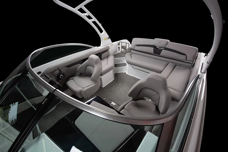 Slide: The Image of Manufacturer Provided Image: 2025 Four Winns HD3 boat interior with sleek seating and modern design. - 23