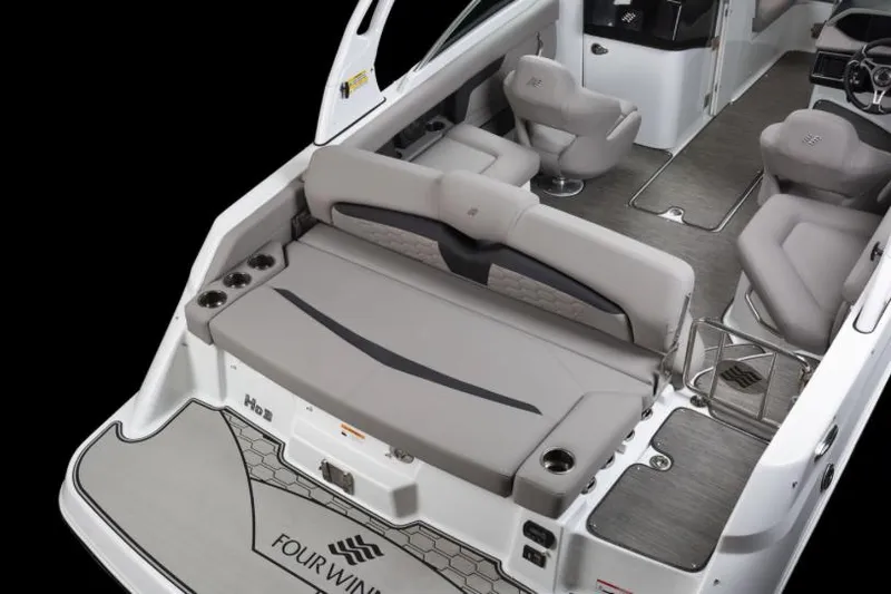 Slide: The Image of Manufacturer Provided Image: 2025 Four Winns HD3 boat interior with sleek seating and modern design. - 26