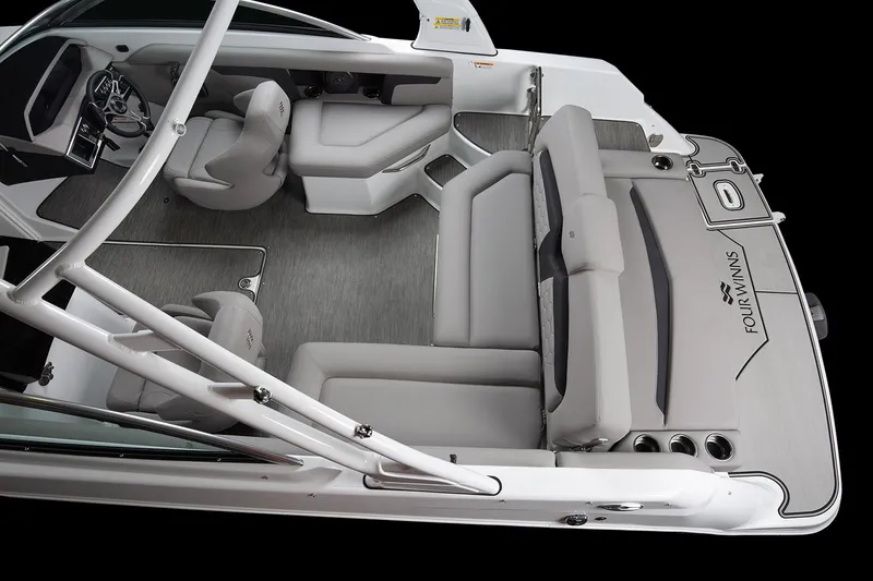 Slide: The Image of Manufacturer Provided Image: 2025 Four Winns HD3 boat interior with sleek seating and modern design. - 27