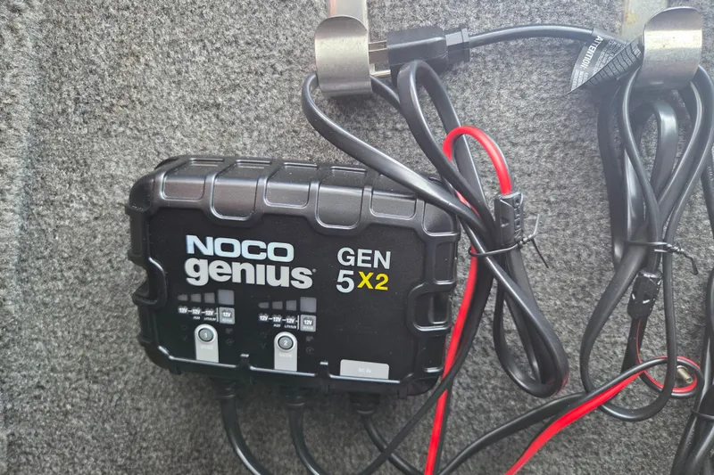 Slide: The Image of NOCO Genius GEN5X2 charger installed on 2005 Yamaha AR230 boat. - 17