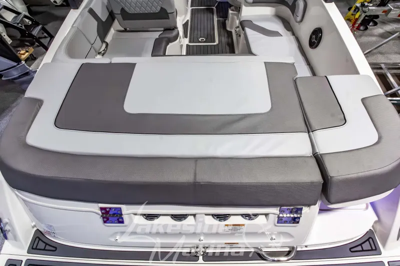 Slide: The Image of 2023 Bayliner VR6 Bowrider I/O boat interior with spacious seating and modern design. - 10