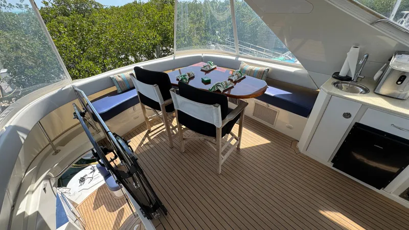 Slide: The Image of Flybridge Dinette Looking Aft - 23